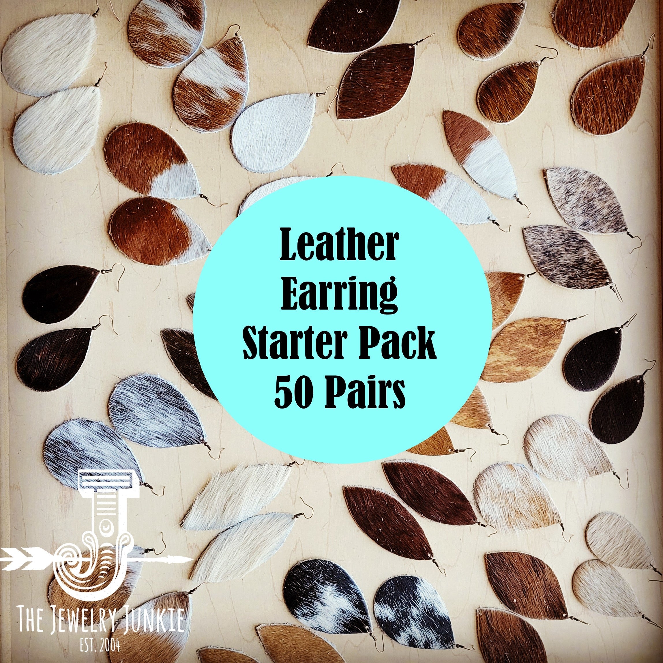 **Leather Earring Starter Pack-Hair-On-Hide-50 Pairs 208n