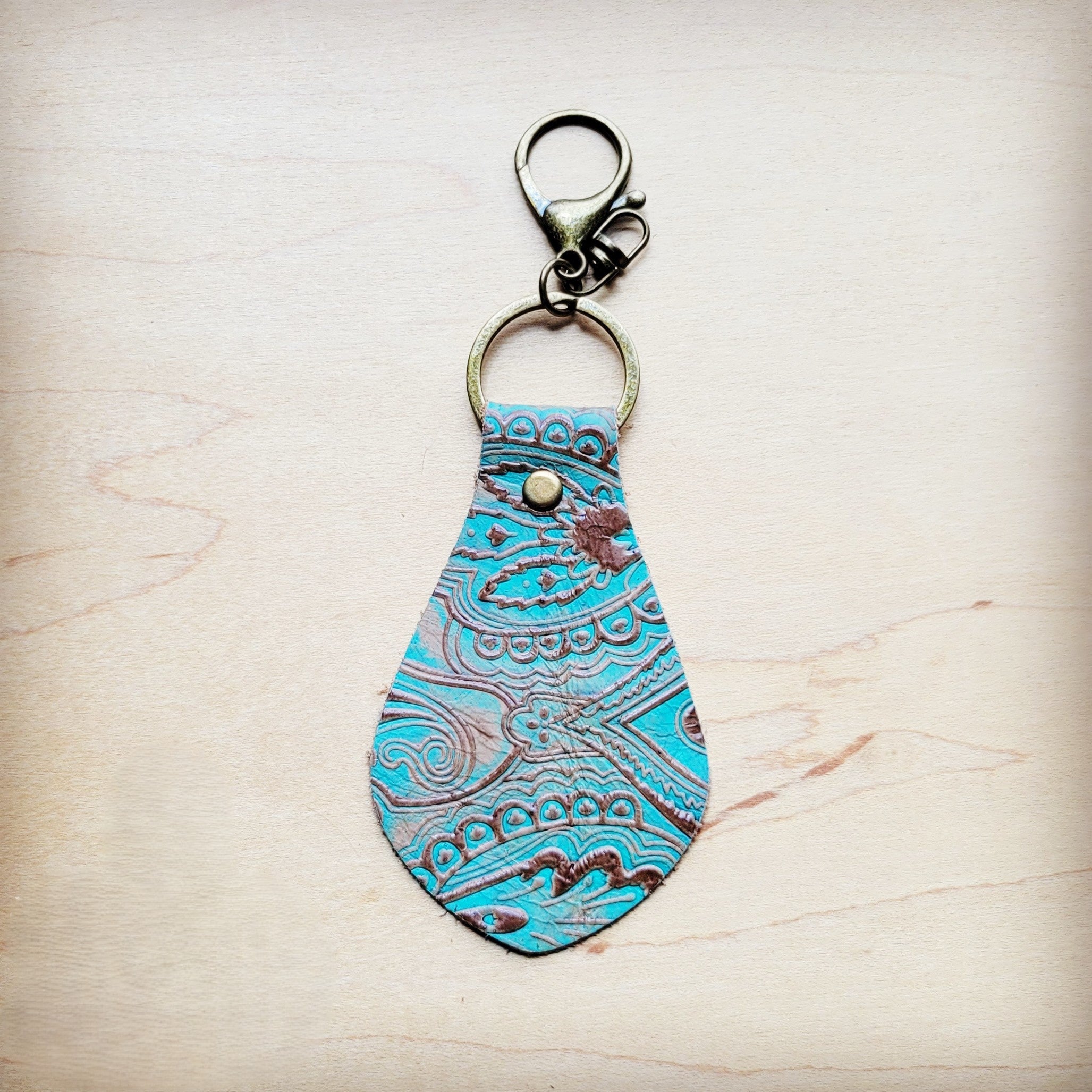 **Embossed Leather Key Chain - Napolis 703i