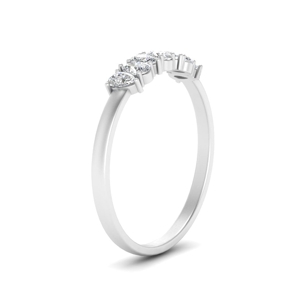 0.35 Carat 7 Stone Wedding Band Diamond Teardrop