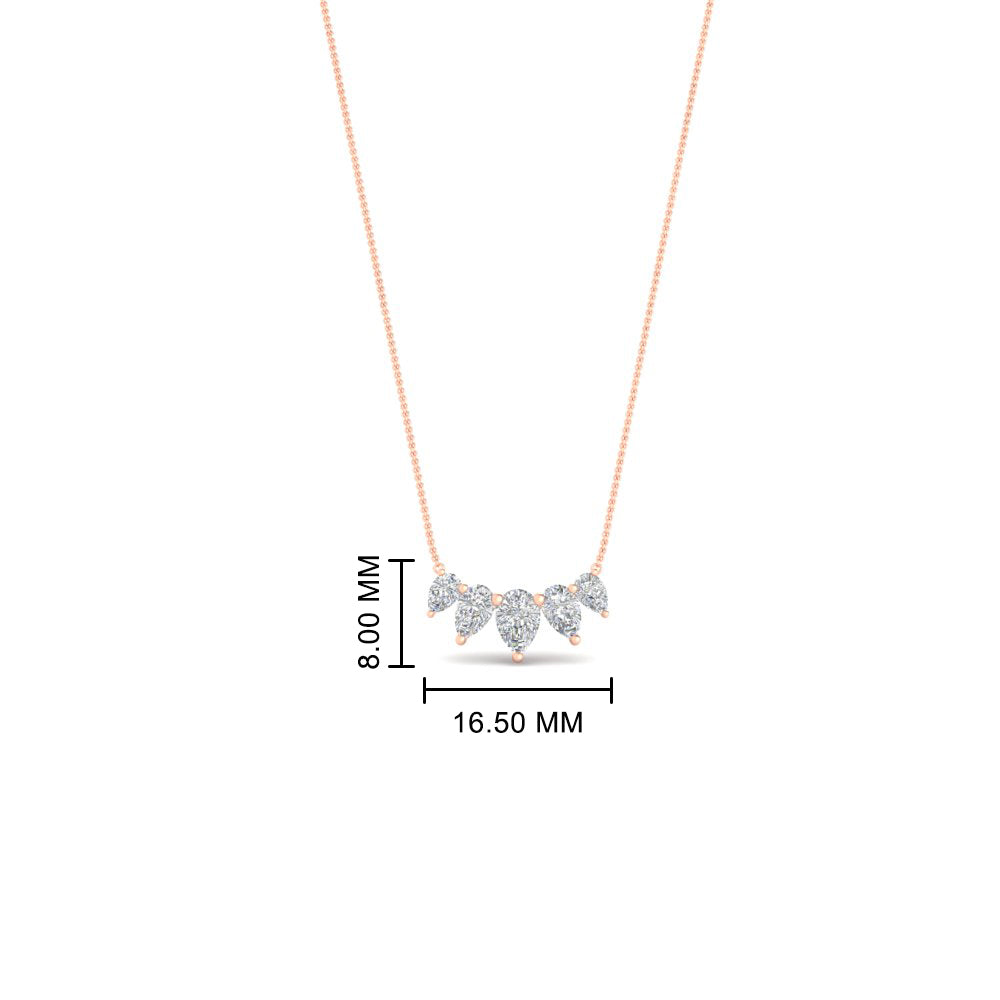 0.75 Carat 5 Stone Pear Shaped Diamond Necklace