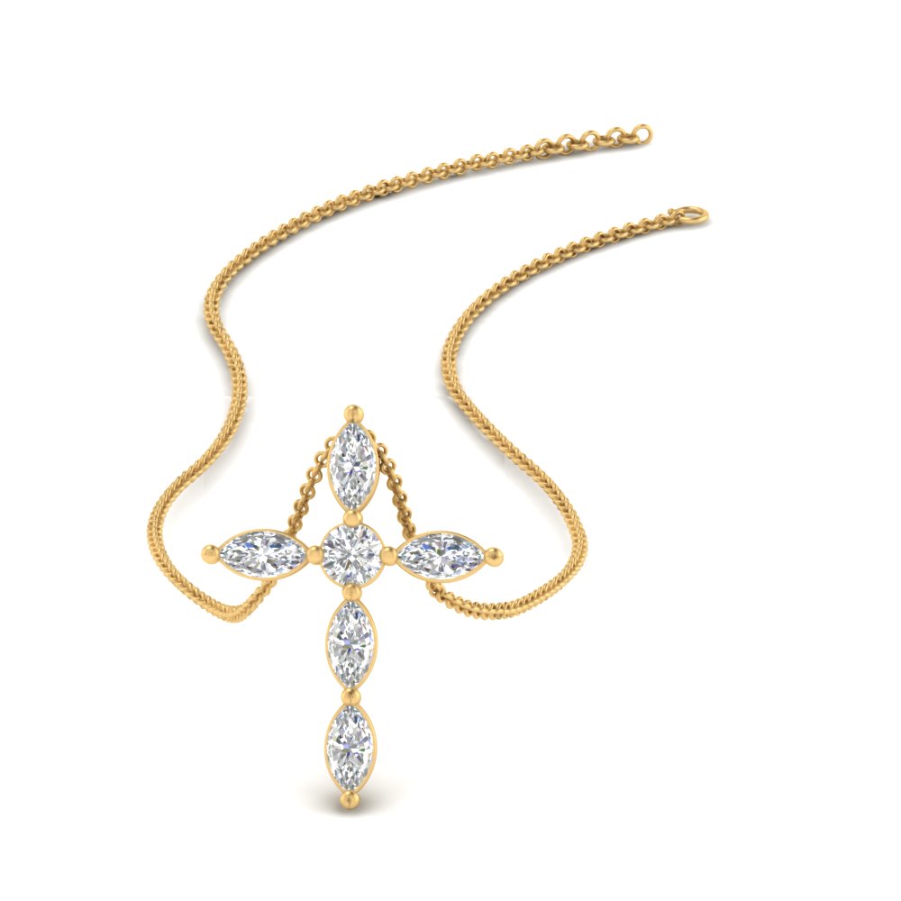 1 Ct. Marquise Diamond Cross Pendant