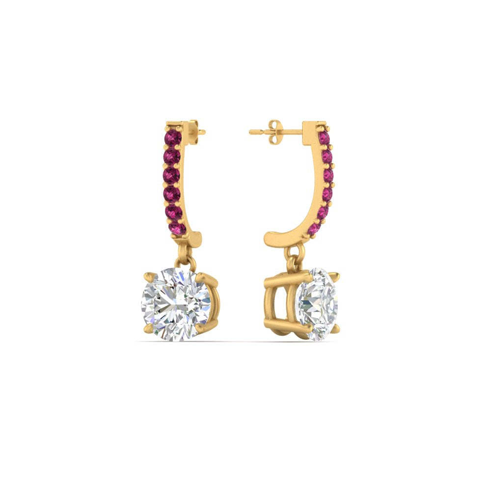 1 Carat Solitaire Halo Diamond Drop Earrings