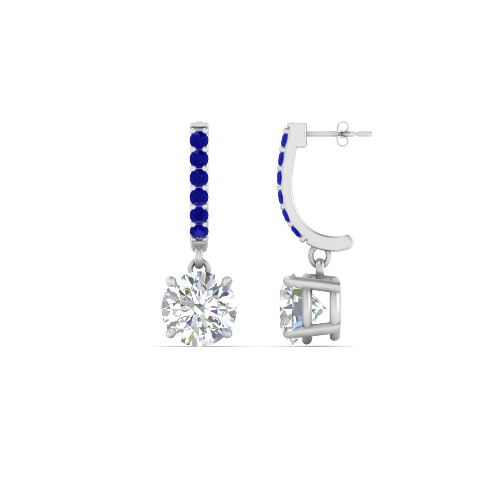 1 Carat Solitaire Halo Diamond Drop Earrings