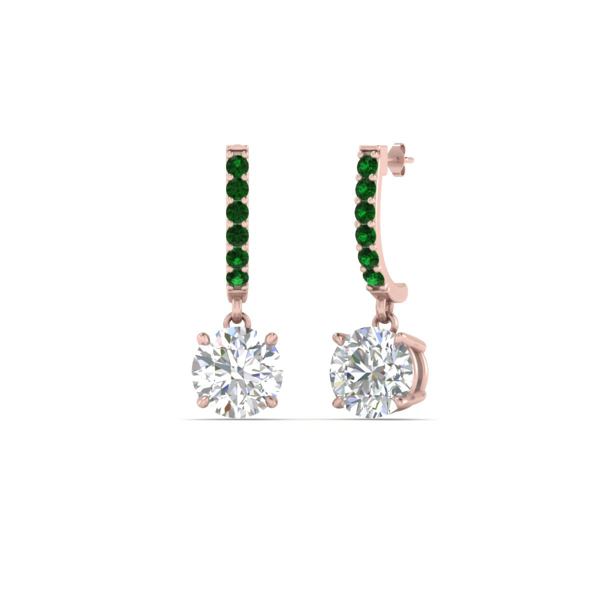 1 Carat Solitaire Halo Diamond Drop Earrings