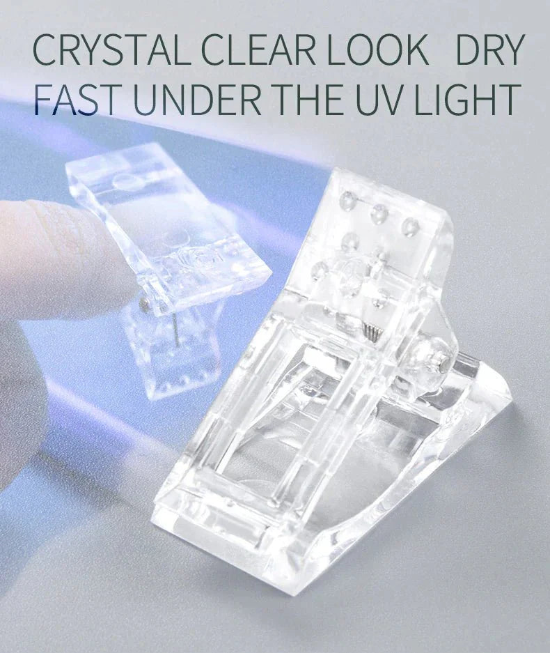 10-Piece Nail Tips Clip Set - Quick Poly Gel Extension Clamps