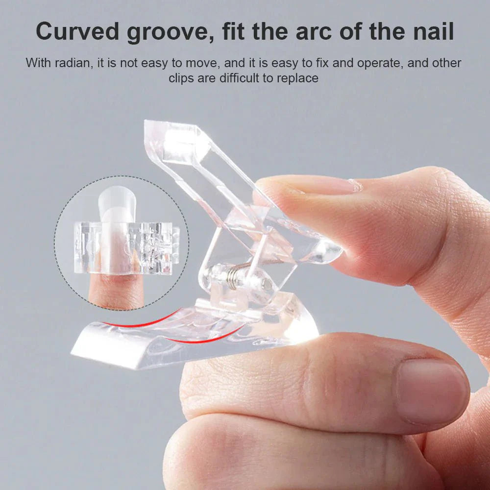 10-Piece Nail Tips Clip Set - Quick Poly Gel Extension Clamps