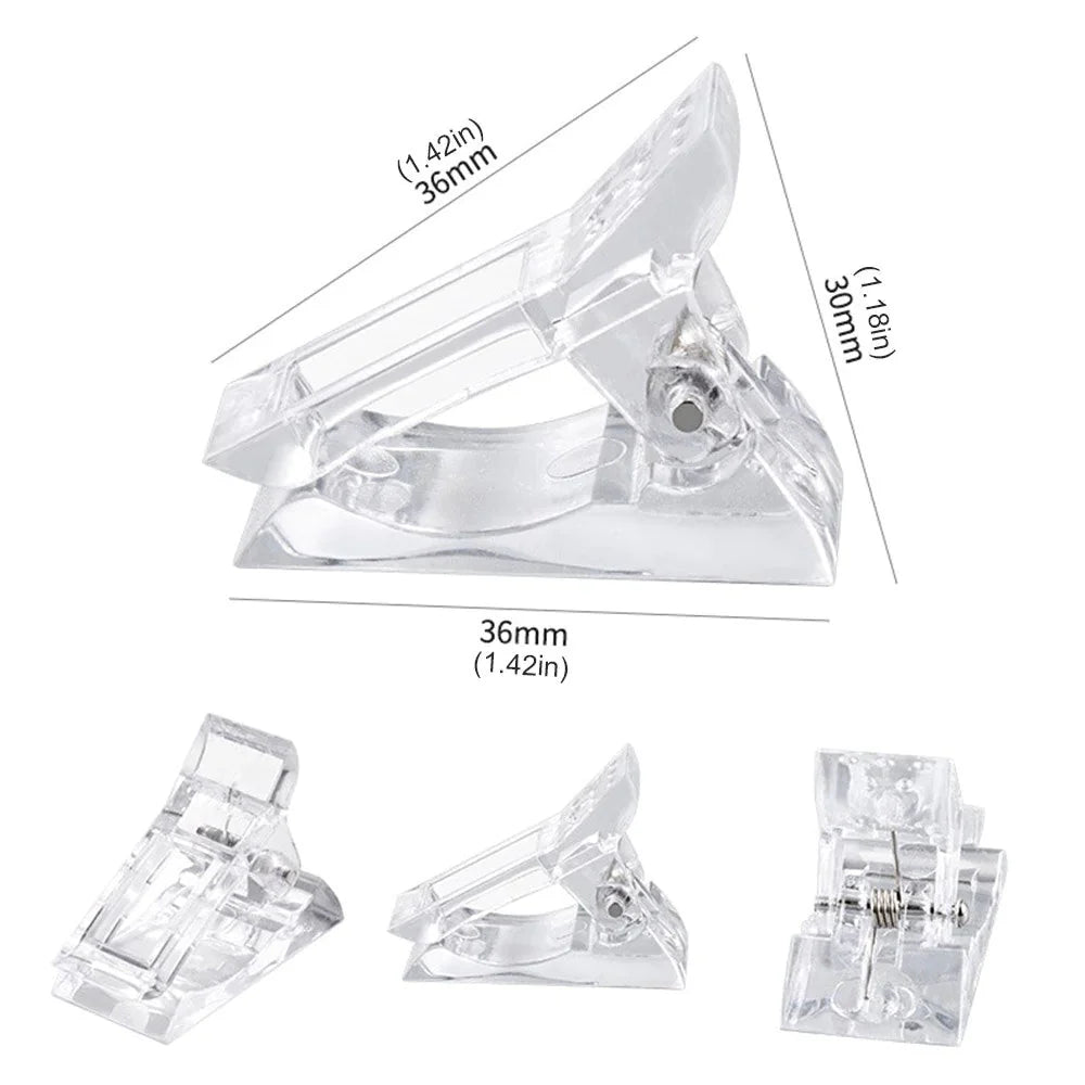 10-Piece Nail Tips Clip Set - Quick Poly Gel Extension Clamps