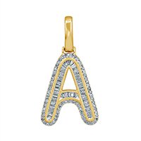 10K 0.42CT ALPHABET "INITIAL A" PENDANT