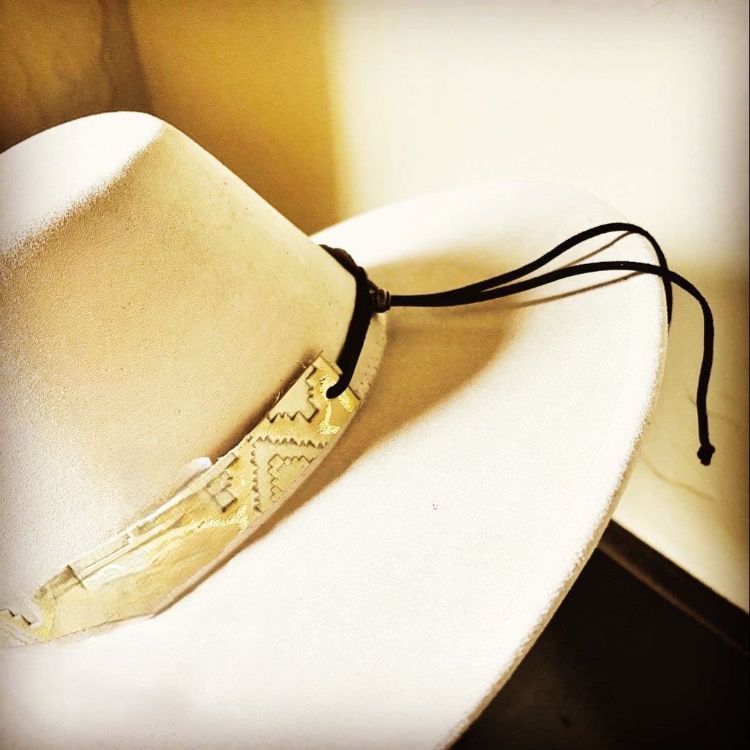 **Gilded Navajo Embossed Leather Hat Band Only 951z