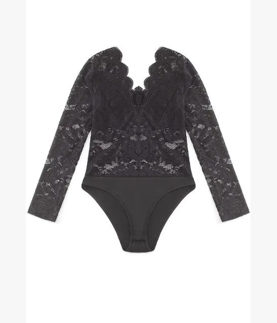 Long Sleeve Lace Bodysuit