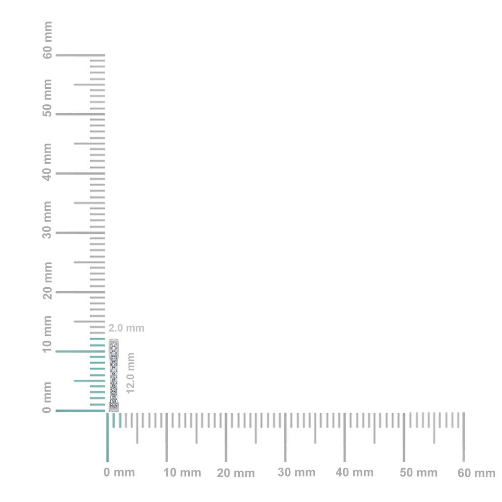 10K White Gold Round Diamond Inside Out Diamond Hoop Earrings 1/10 Cttw