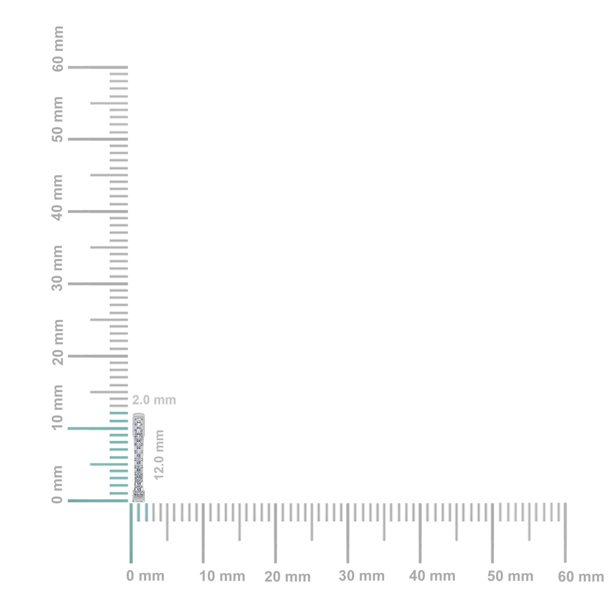 10K White Gold Round Diamond Inside Out Diamond Hoop Earrings 1/10 Cttw