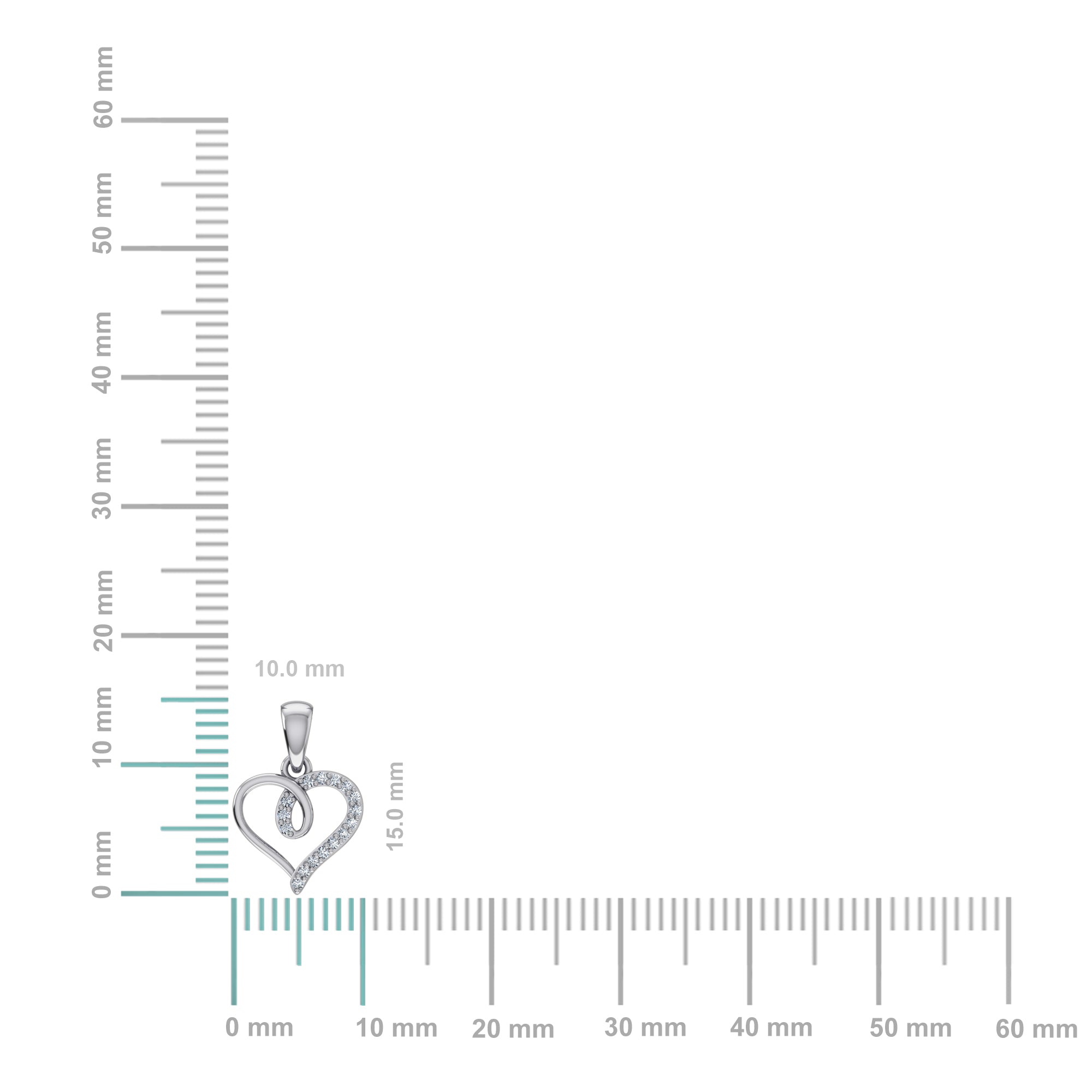 10K White Gold Round Diamond Twisted Heart Pendant 1/25 Cttw