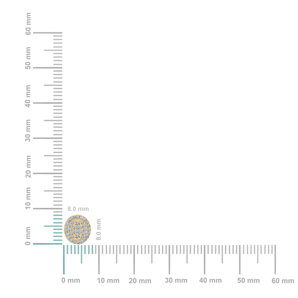 10K Yellow Gold Round Diamond Cluster Round Shape Stud Earrings 1/4 Cttw