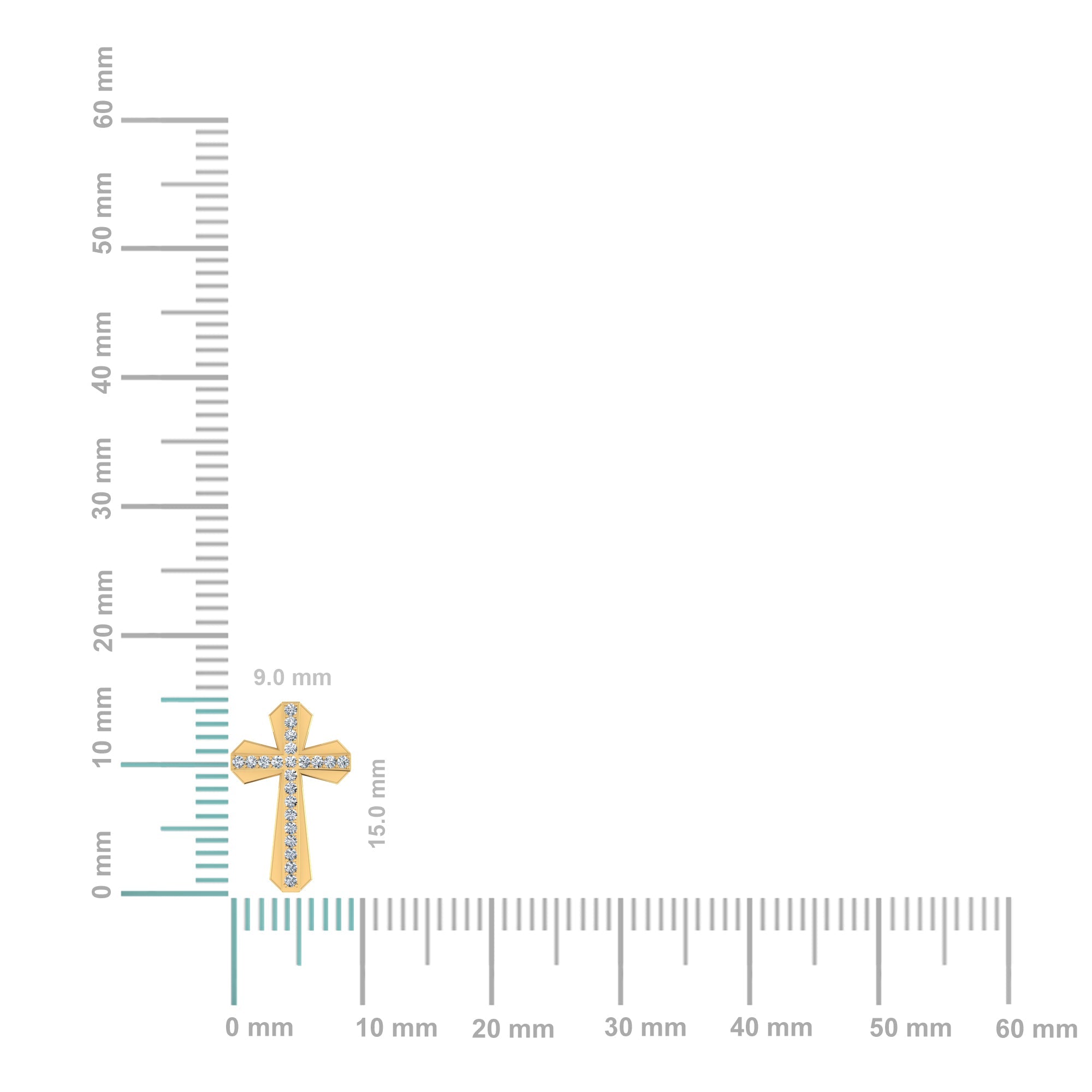 10K Yellow Gold Round Diamond Cross Religious Stud Earrings 1/8 Cttw
