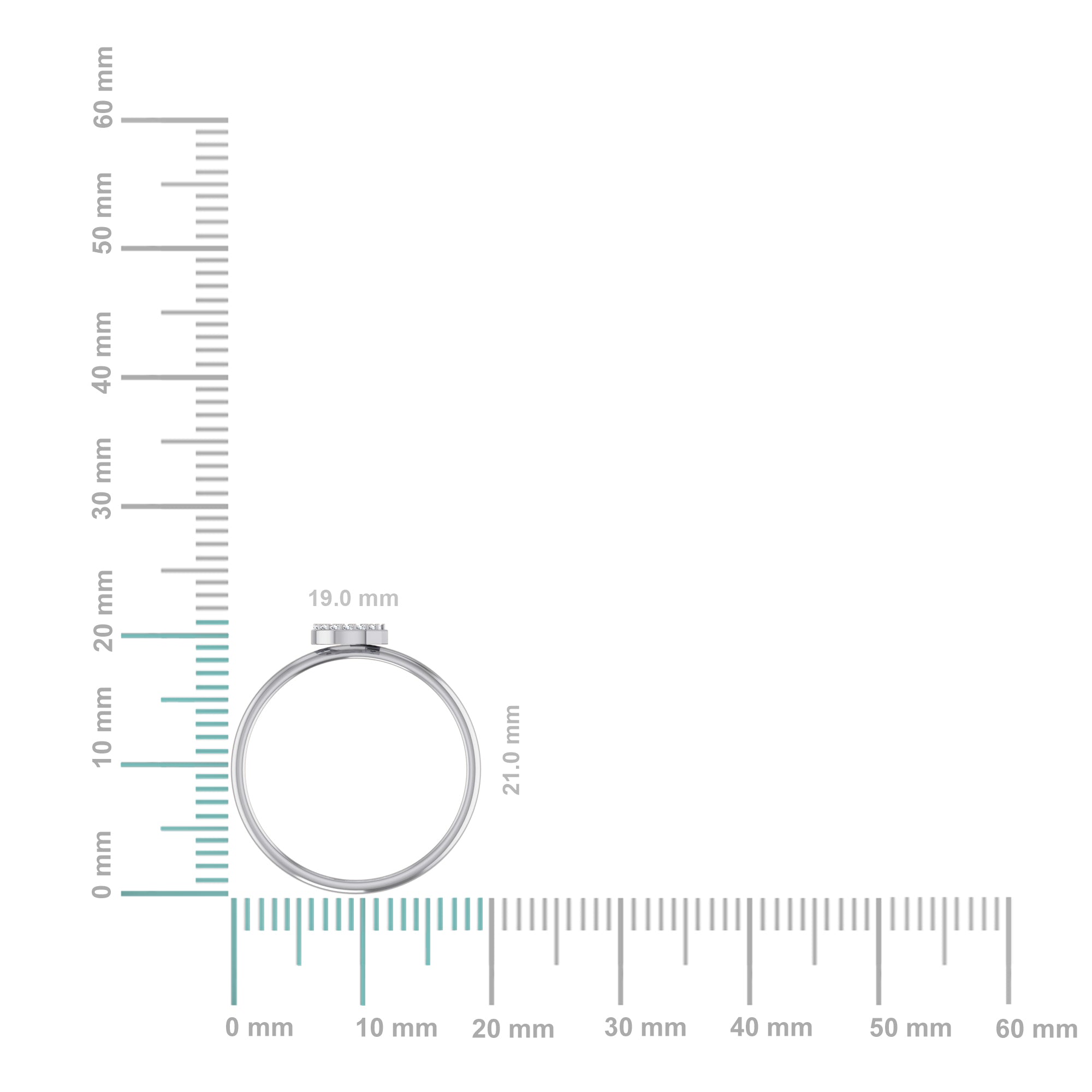 10K White Gold Womens Round Diamond G Initial Letter Ring 1/20 Cttw