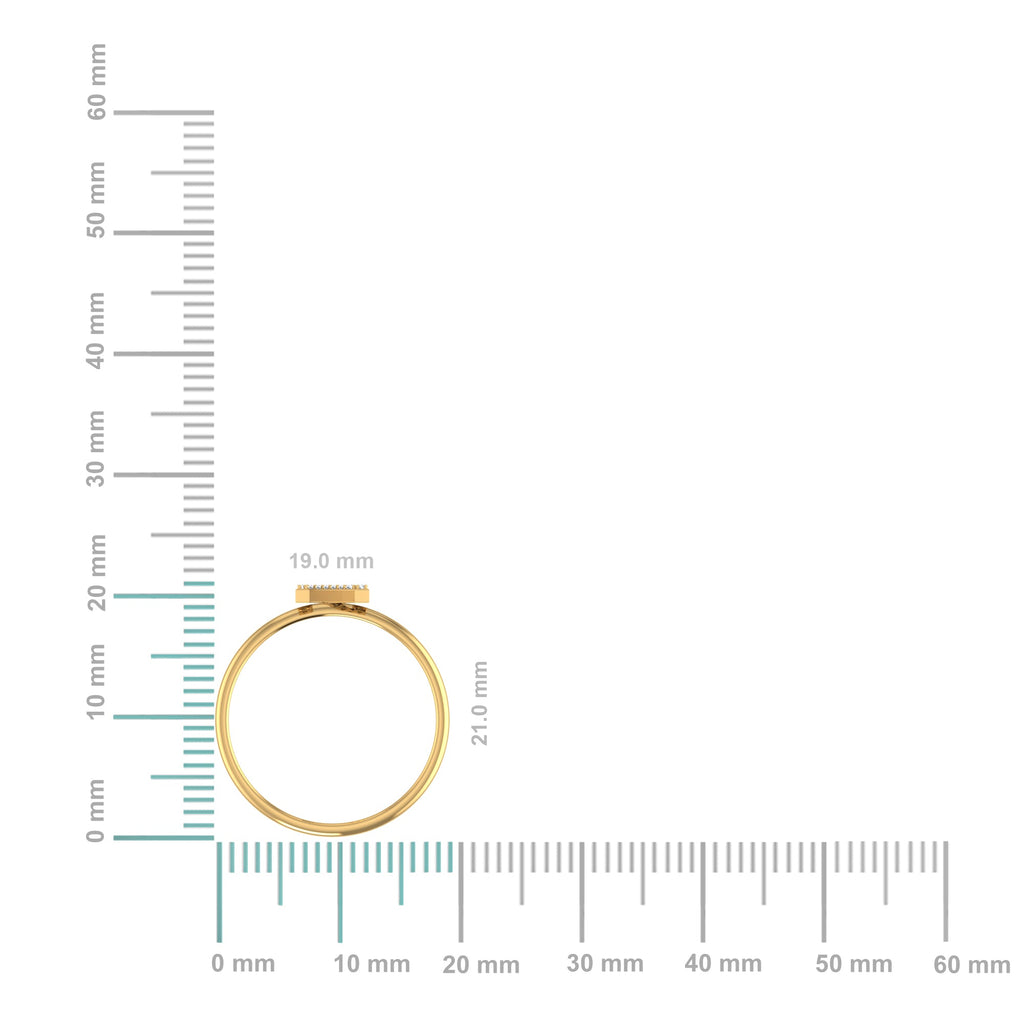 10K Yellow Gold Womens Round Diamond N Initial Letter Ring 1/20 Cttw