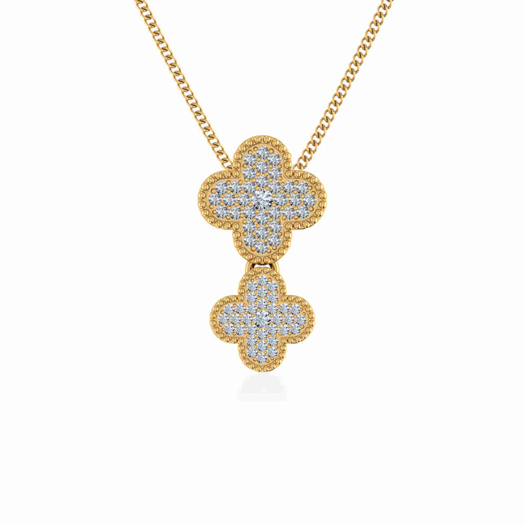 10K Yellow Gold Womens Round Diamond Cluster Top Open Pendant 1/6 Cttw