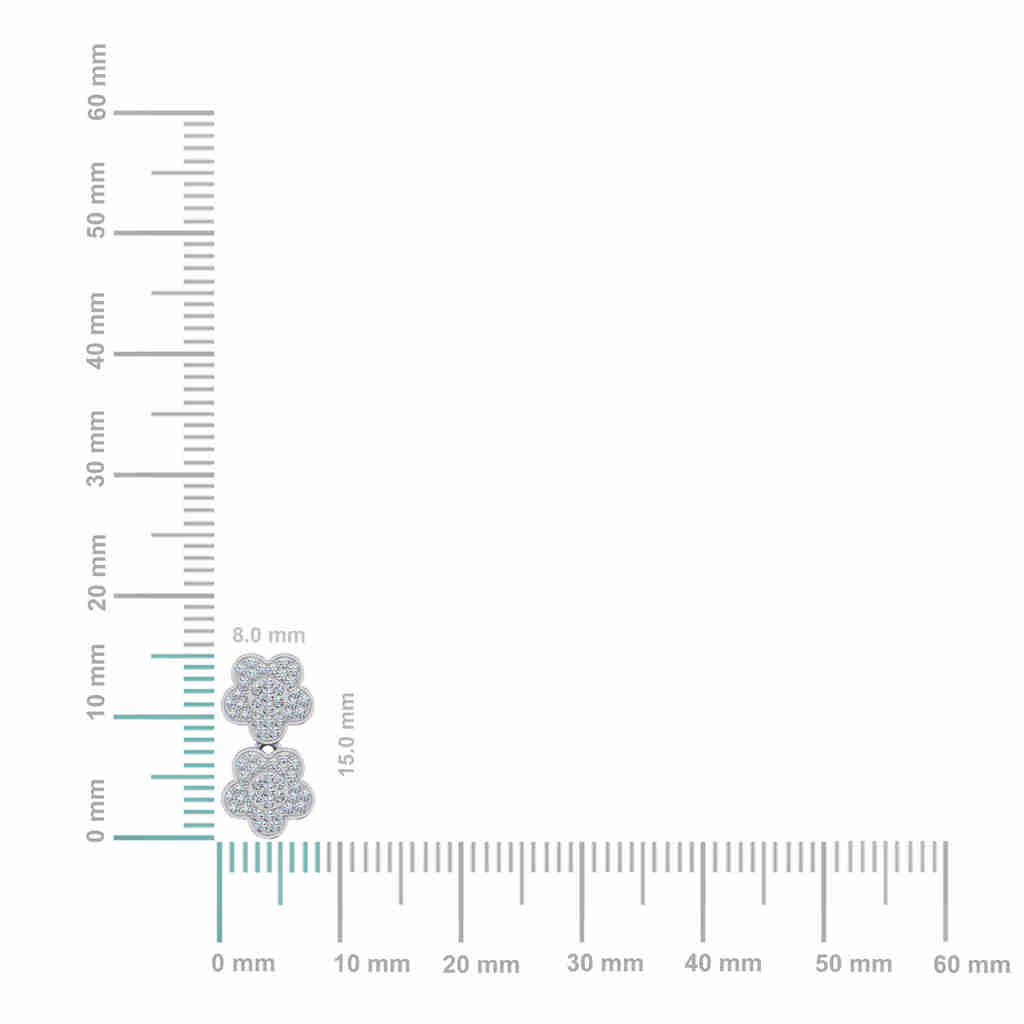 10K White Gold Womens Round Diamond Floral Cluster Top Open Pendant 1/5 Cttw