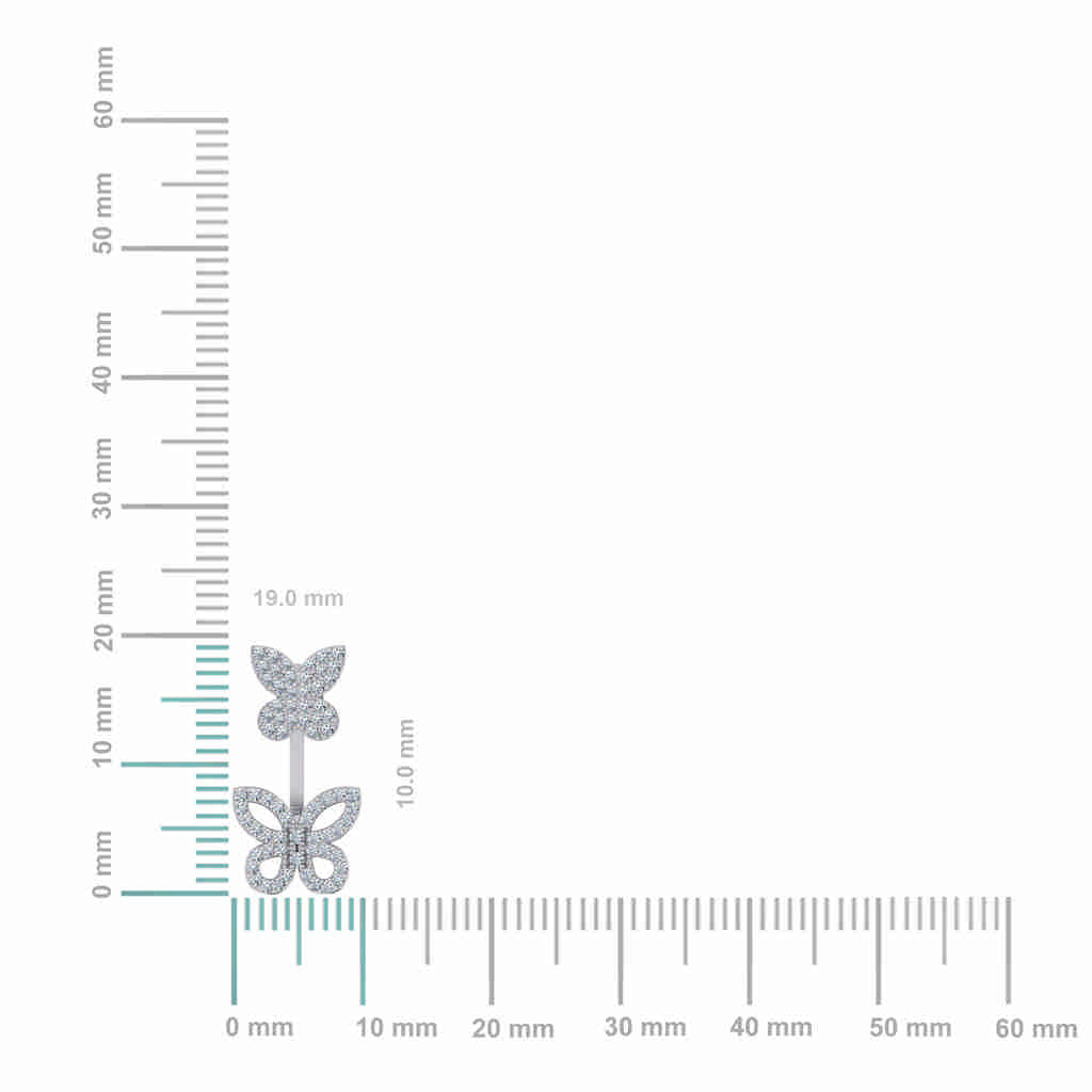 10K White Gold Womens Round Diamond Butterfly Cluster Top Open Earring 1/4 Cttw