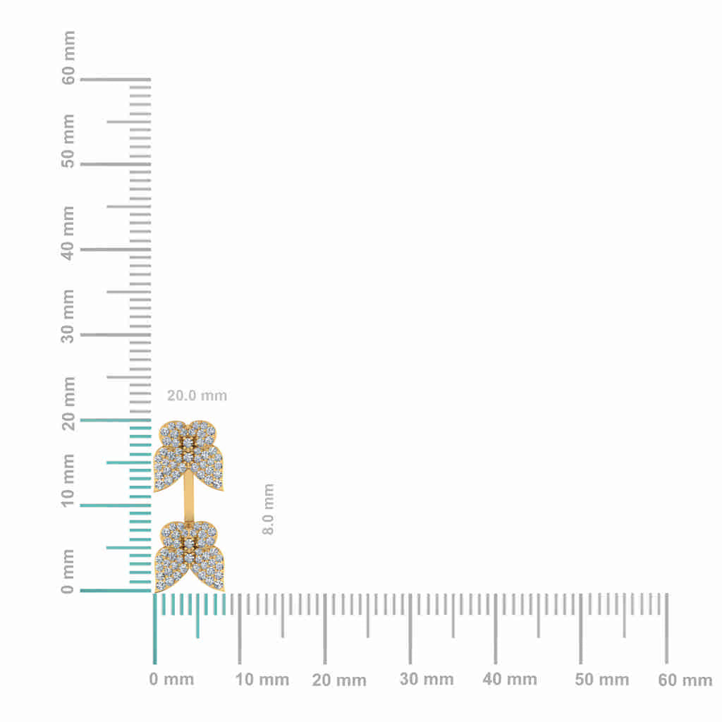 10K Yellow Gold Womens Round Diamond Butterfly Cluster Top Open Earring 1/4 Cttw
