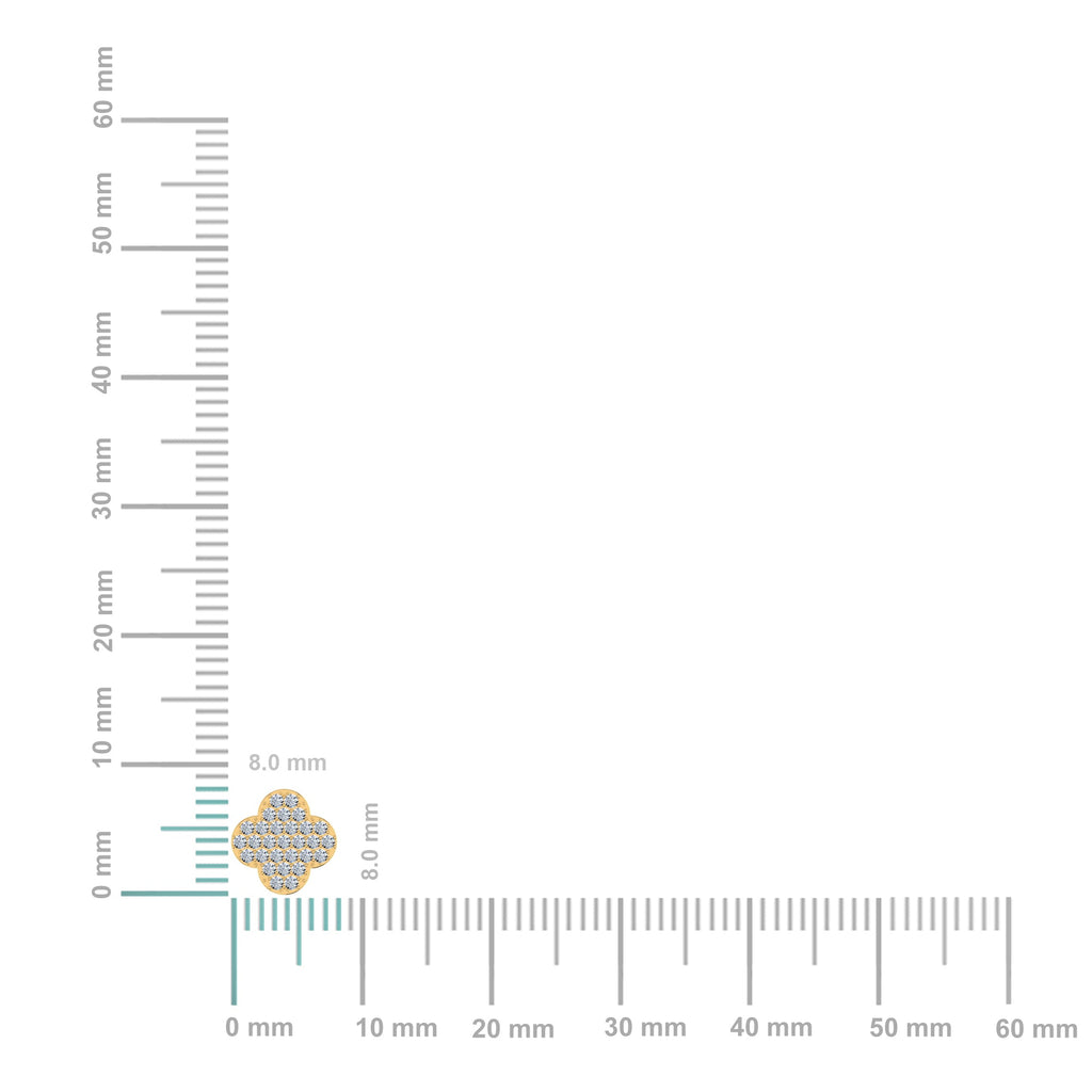 10K Yellow Gold Diamond  Designer Stud Earrings 1/4 Cttw