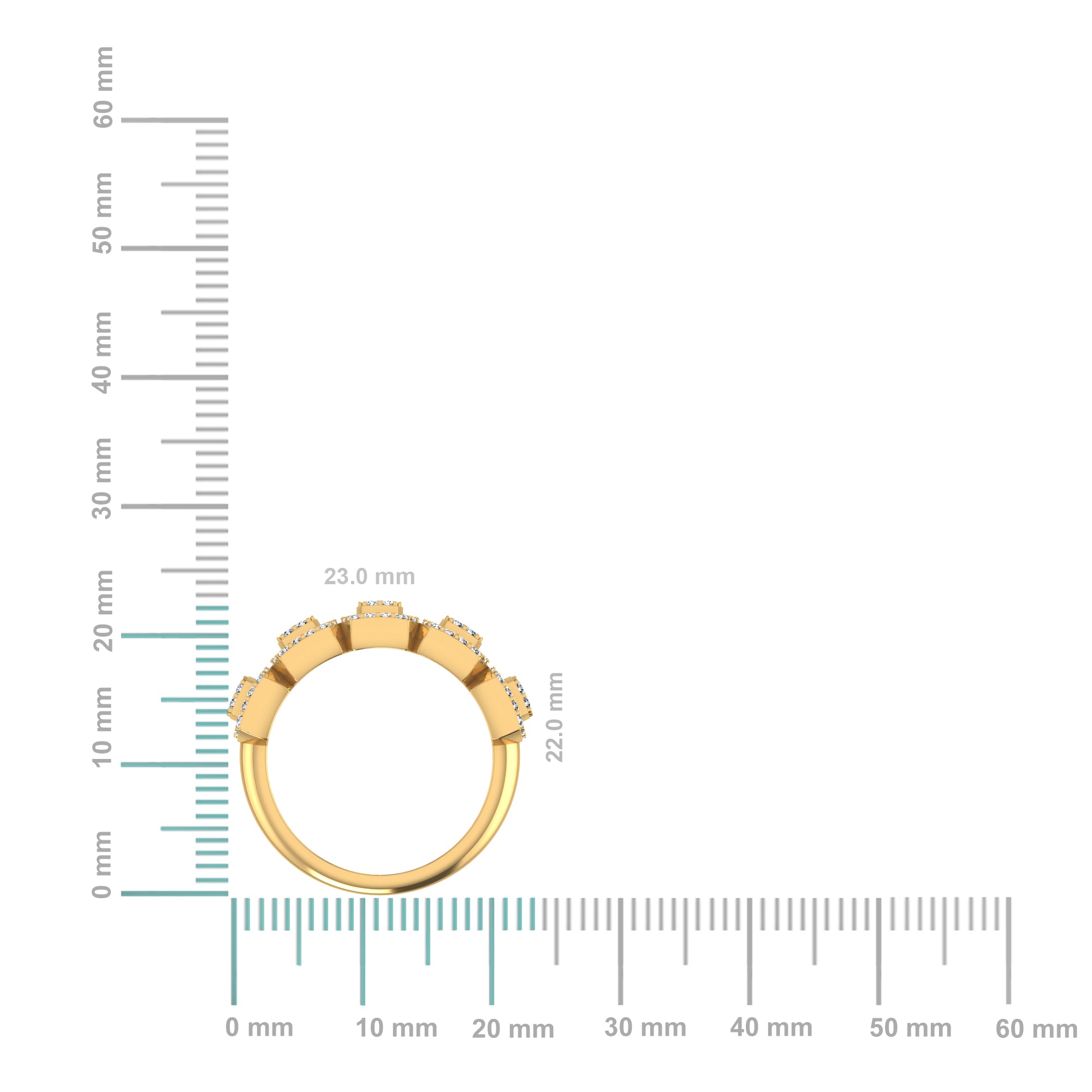 10K Yellow Gold Round Baguette Diamond Designer Womens Band Ring SZ 7 1/2 Cttw