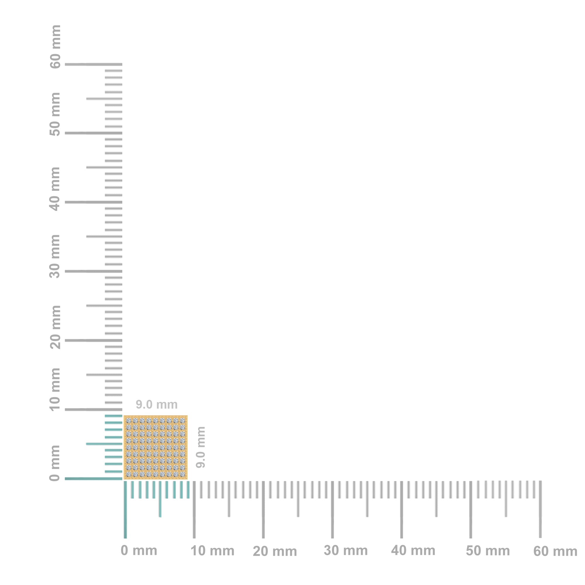 10K Yellow Gold Round Diamond Square Shape Designer Mens Stud Earring 3/8 Cttw