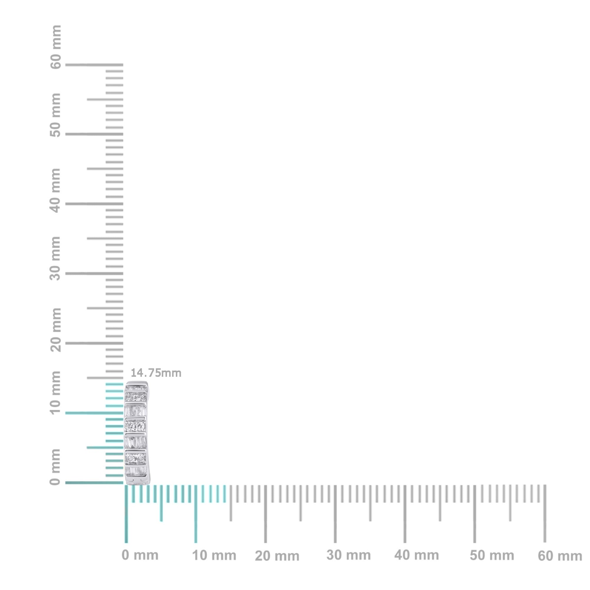 10K White Gold Round Taper Diamond Designer Hoop Earring 1/3 Cttw