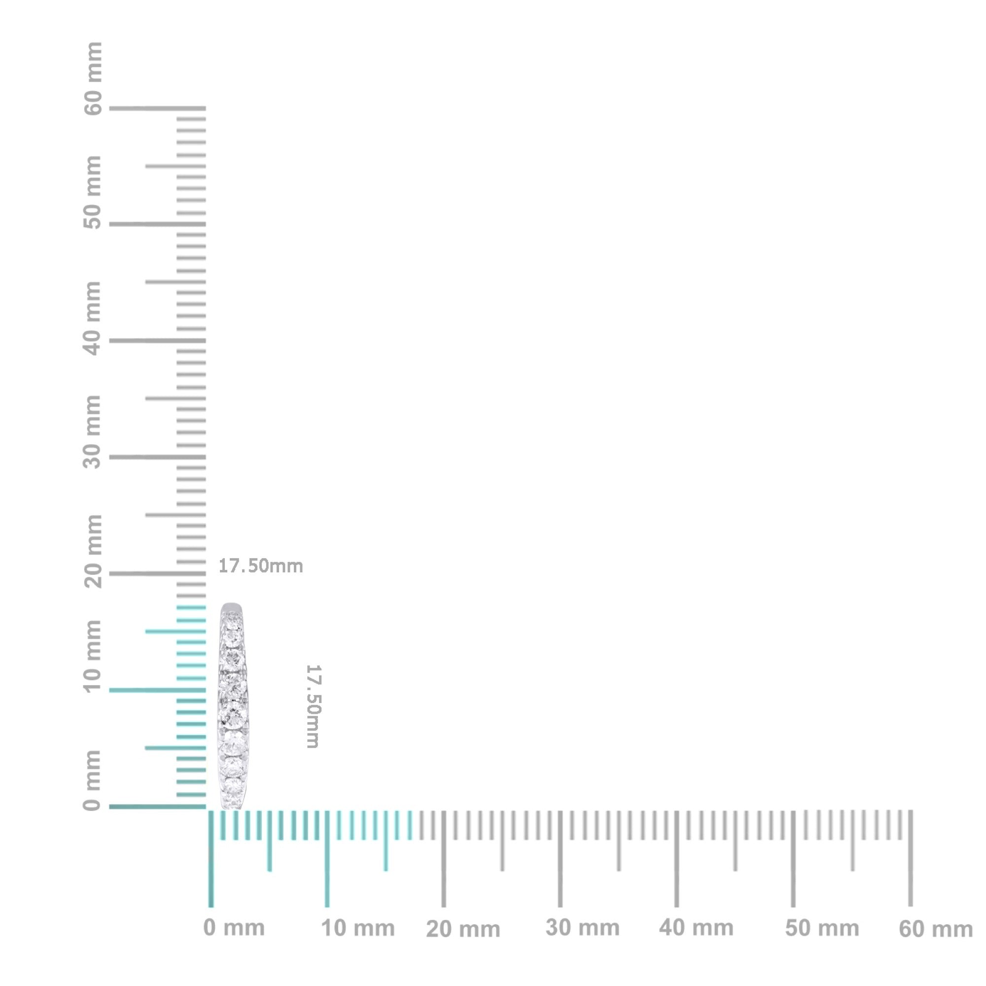 10K White Gold Round Diamond Designer Hoop Earring 1/2 Cttw
