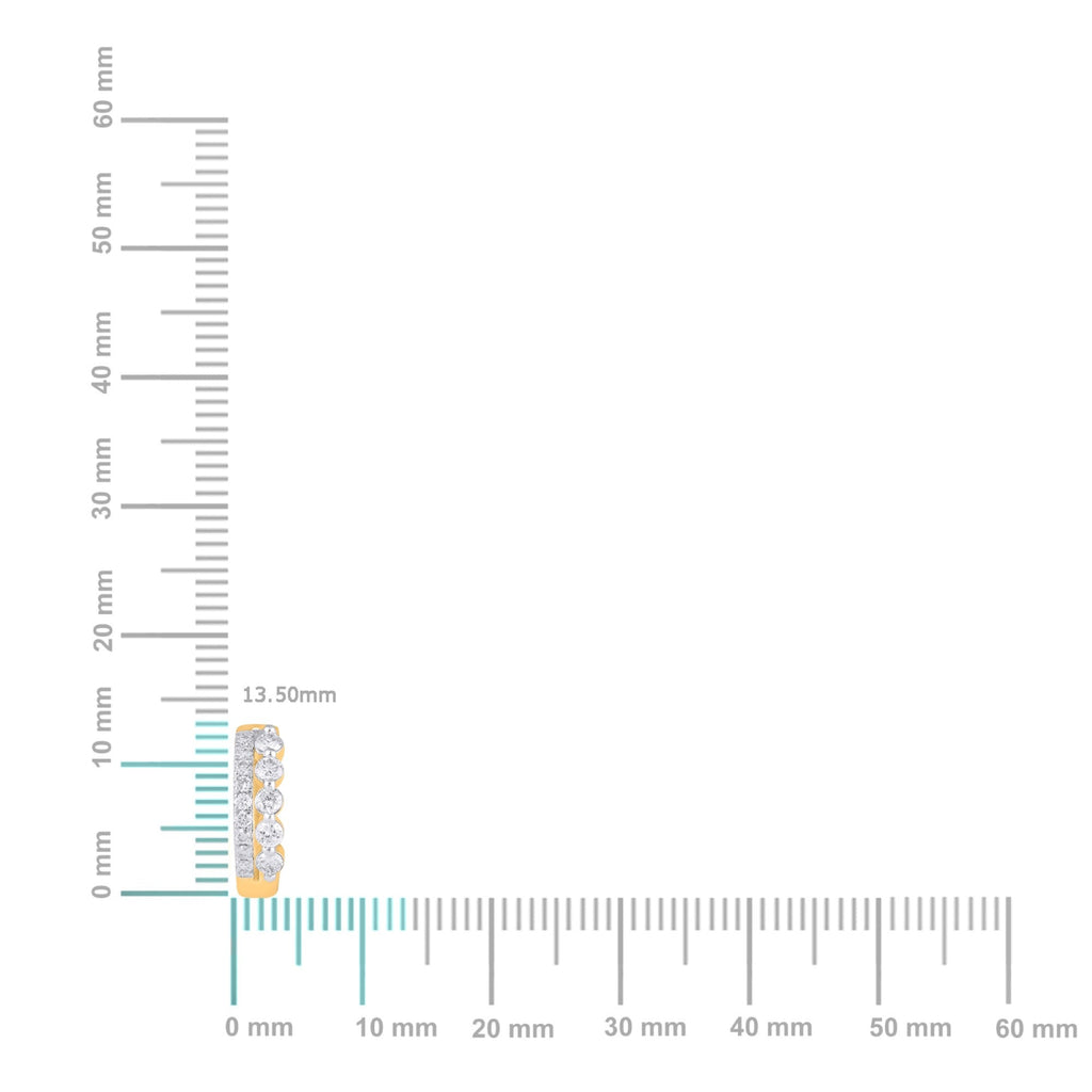 10K Yellow Gold Round Diamond Designer Hoop Earring 1/2 Cttw