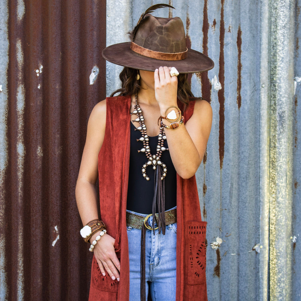 **White Turquoise Melon Beaded Stretch Bracelet 809h