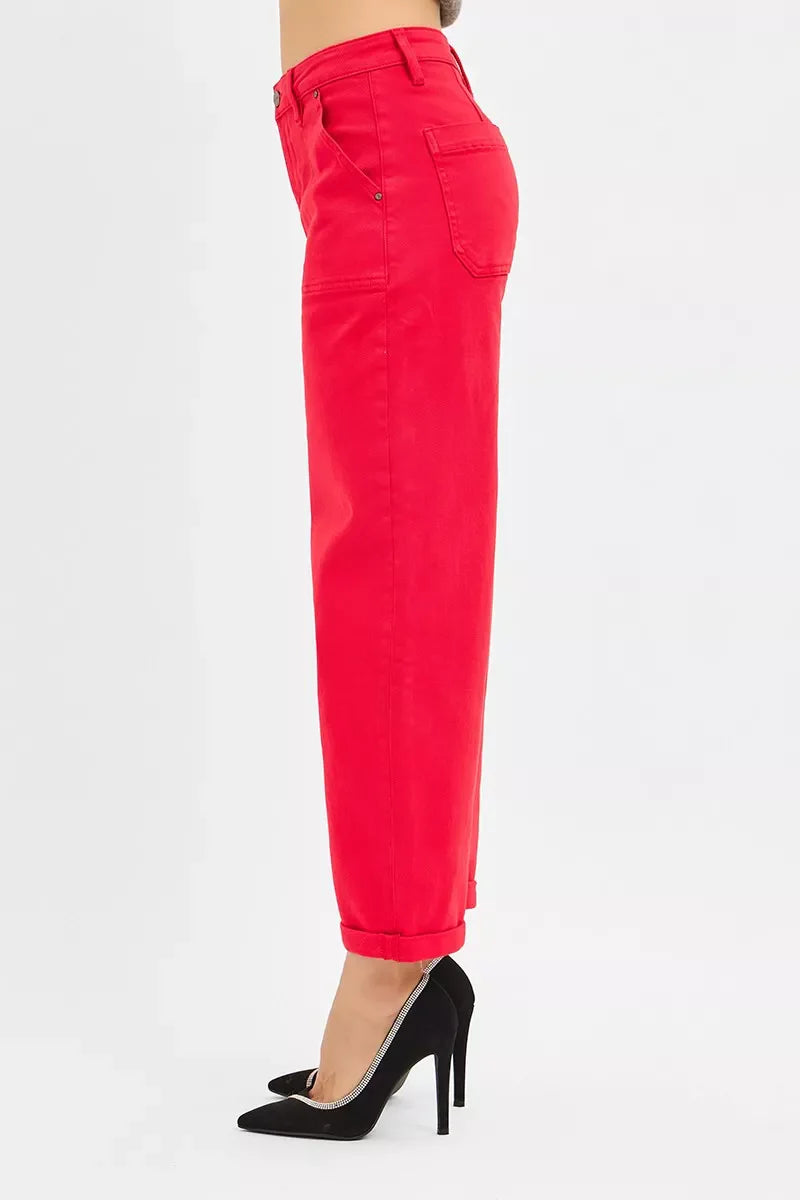 Risen High Rise Ankle Cuffed Barrel Pants Chic Everyday