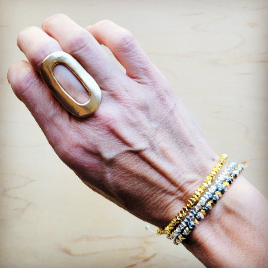 **Stackable Woven Beaded Bracelet in Silver 809v