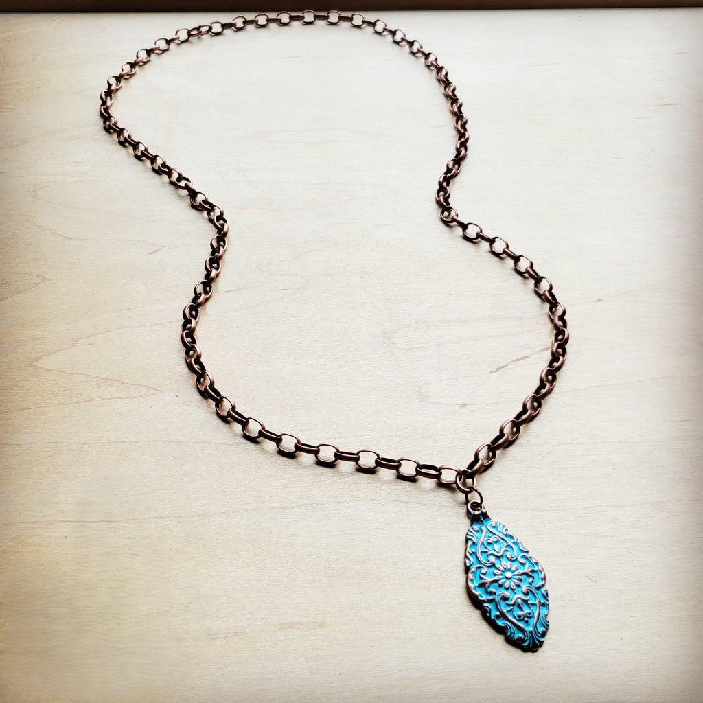 **Antique Layering Necklace w/ Burnished Filigree Pendant 258t