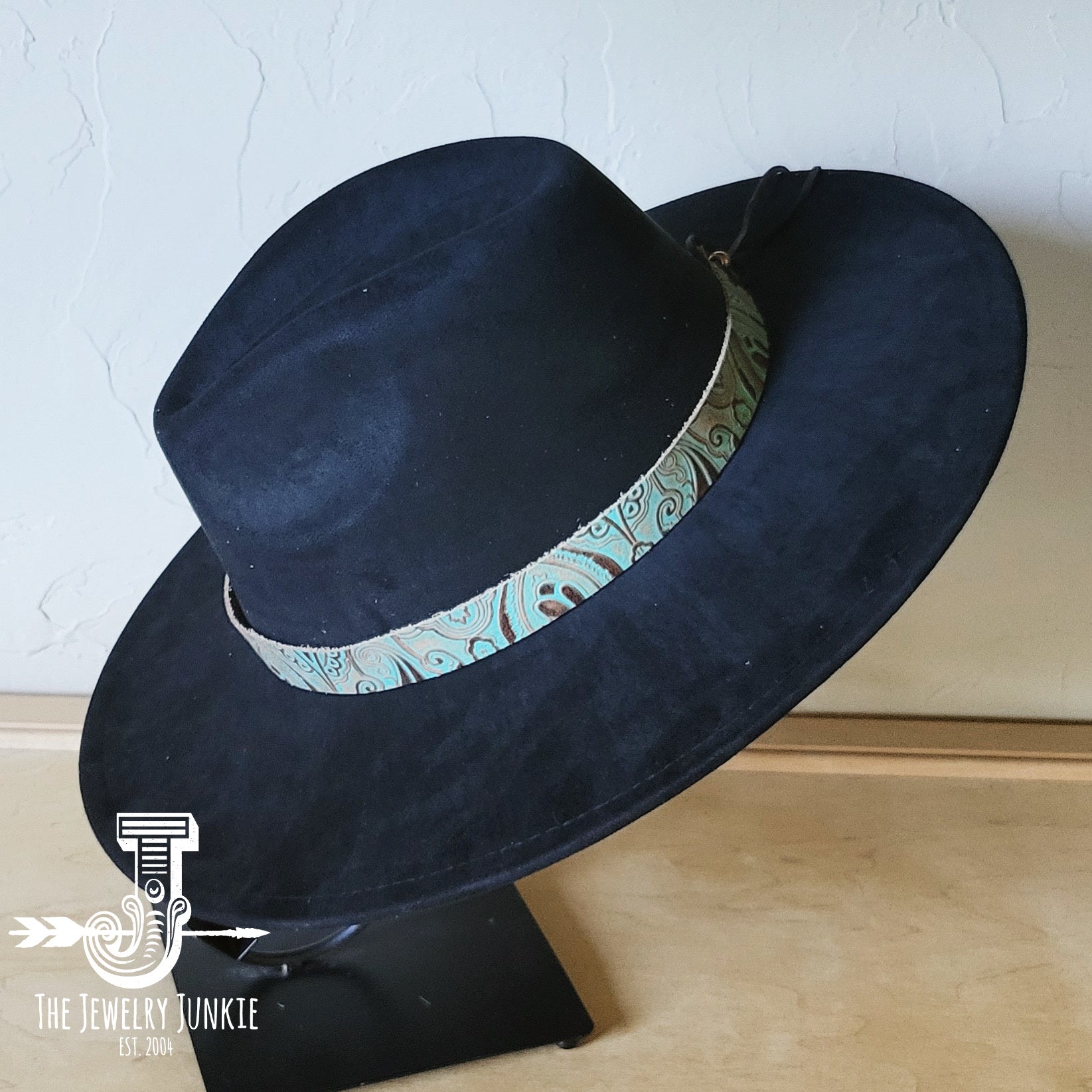 **Napolis Turquoise Brown Embossed Leather Hat Band Only 951L