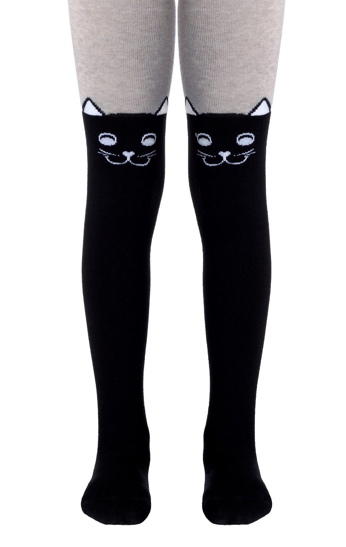 #4С-02СП(466) - Tip-Top Conte-Kids Classic Solid Cat Face Cotton Tights For Girls 2yr. 4yr. 6yr. 8yr. 10yr. 12yr.