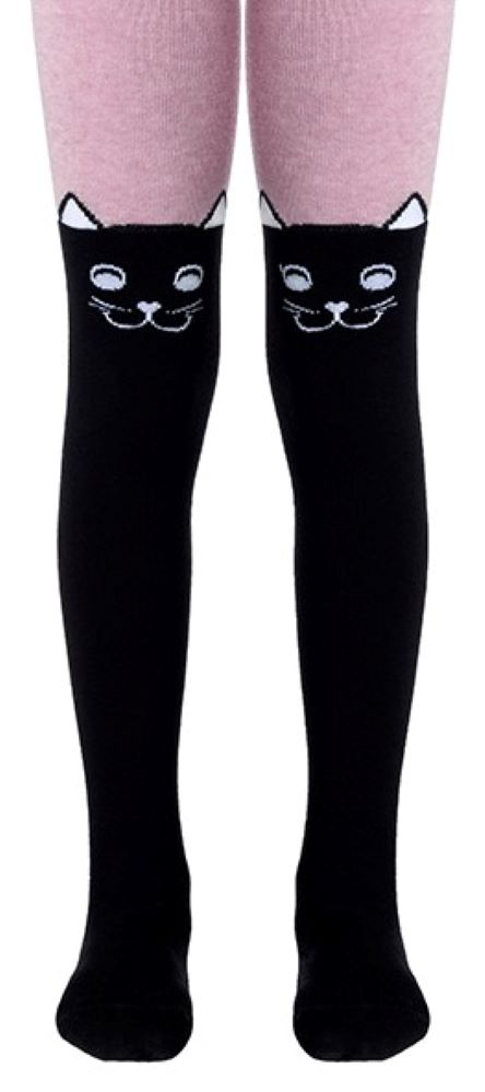 #4С-02СП(466) - Tip-Top Conte-Kids Classic Solid Cat Face Cotton Tights For Girls 2yr. 4yr. 6yr. 8yr. 10yr. 12yr.