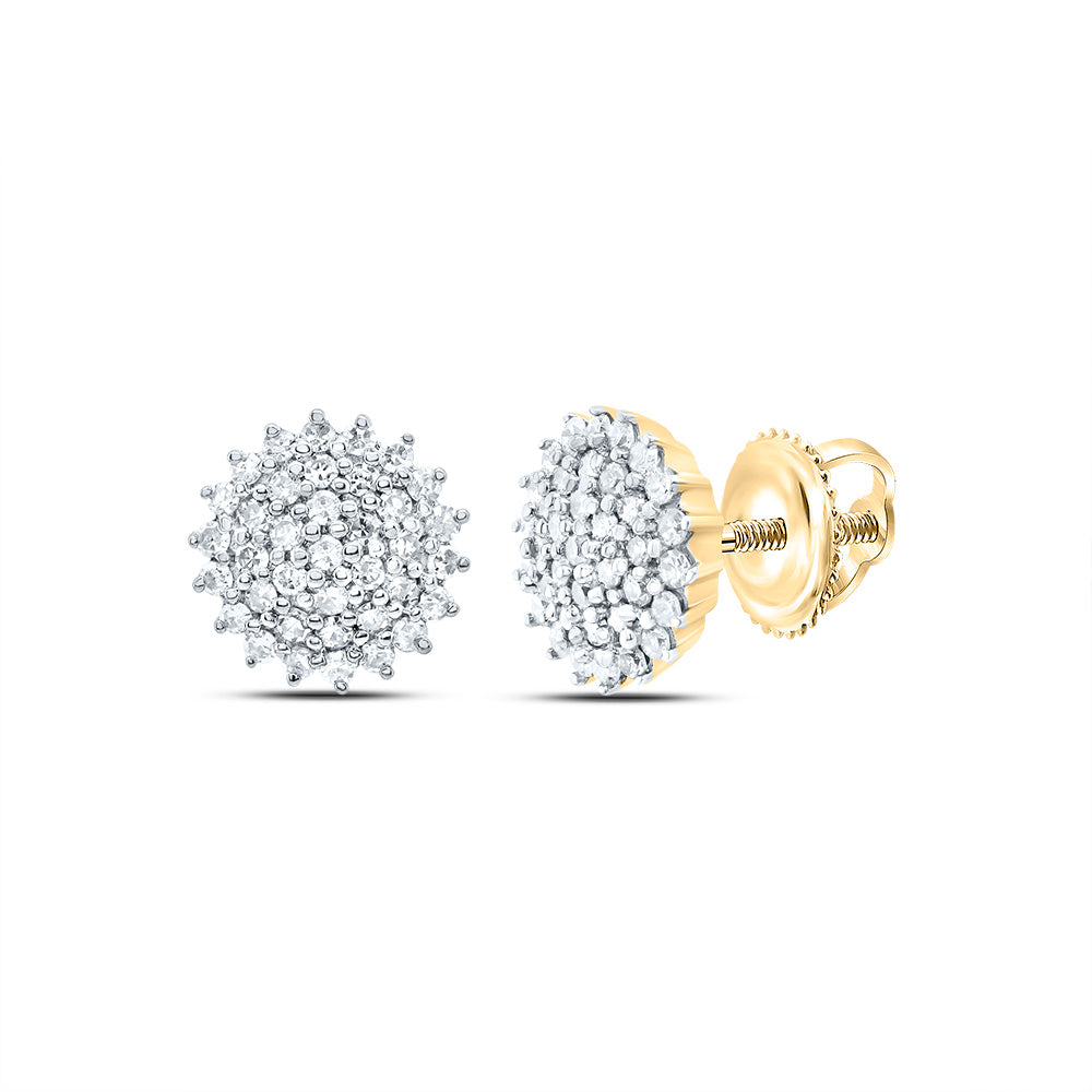 10K YELLOW GOLD  1/5CTW-DIAMOND  GIFT ROUND STUD EARRING