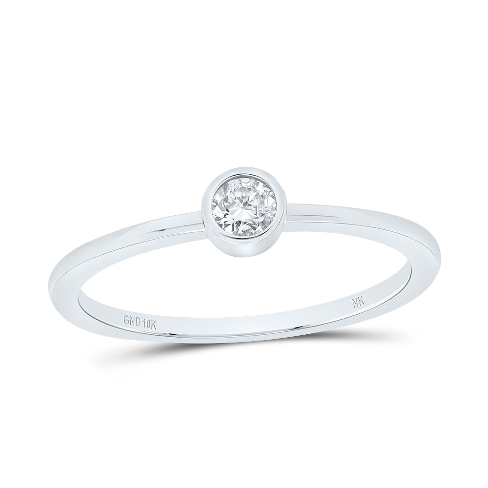 10K WHITE GOLD  1/8CT-DIAMOND  FASHION LADIES BAND