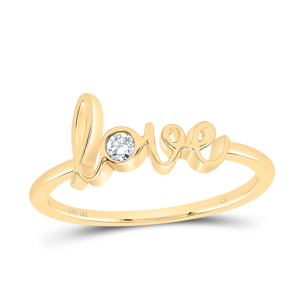 10K YELLOW GOLD  1/20CT-DIAMOND  LOVE FASHION LADIES BAND