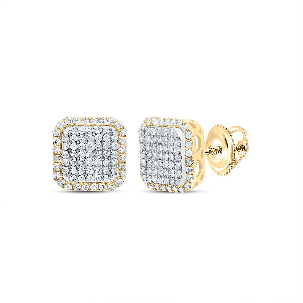 10K YELLOW GOLD  1/2CTW-DIAMOND  FASHION OCTAGON STUD EARRING