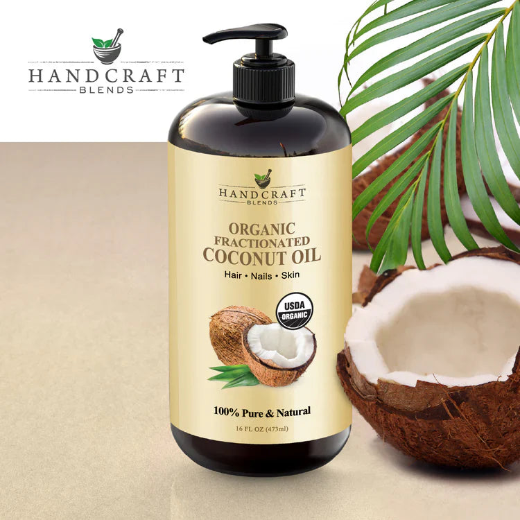 HAND CRAFT Organic Fractionated Coconut Oil - 100% Pure and Natural