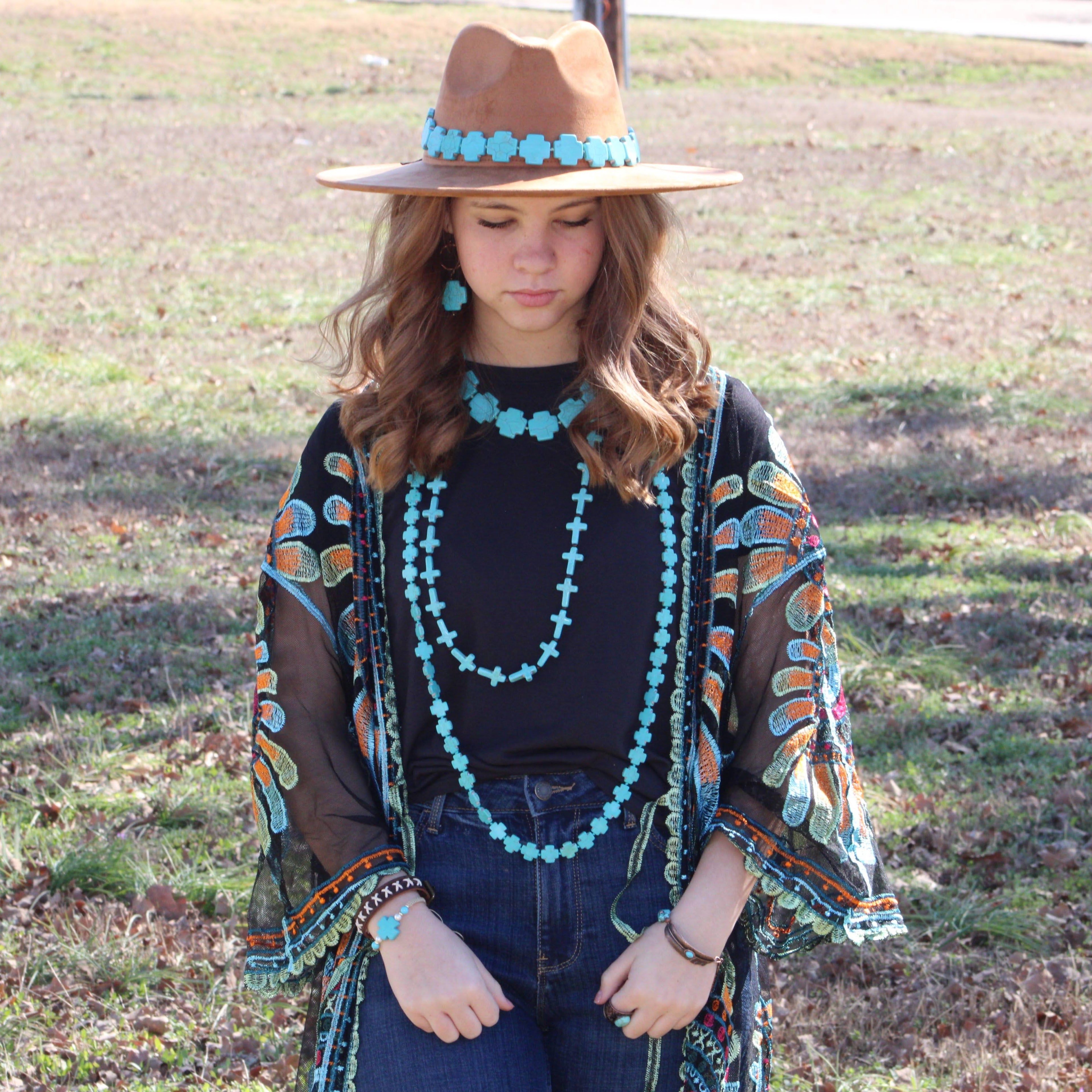 **Adjustable Woven Cross Turquoise Braided Bracelet 809s