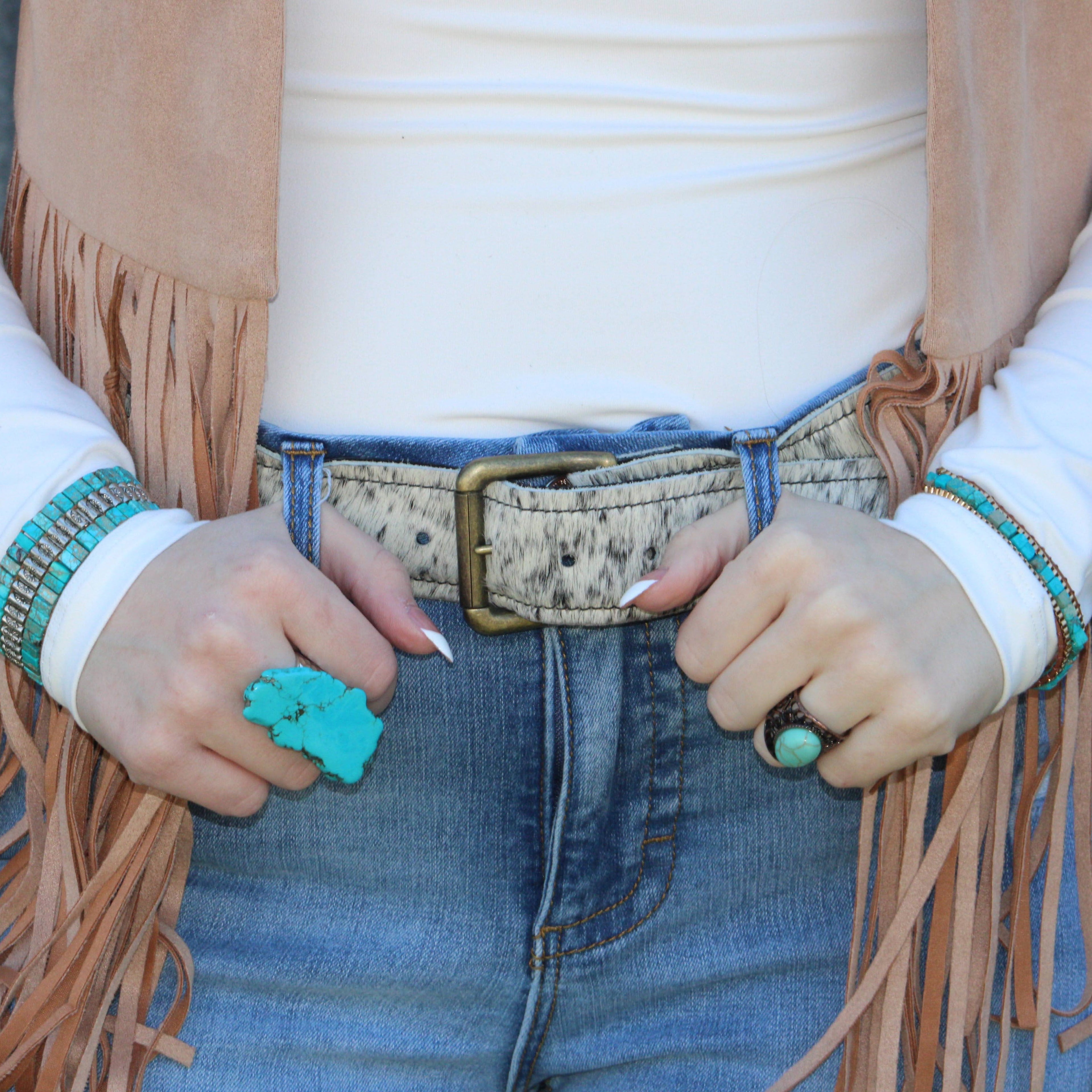 **Woven Turquoise & Bronze Stacked Stone Bracelet 809r