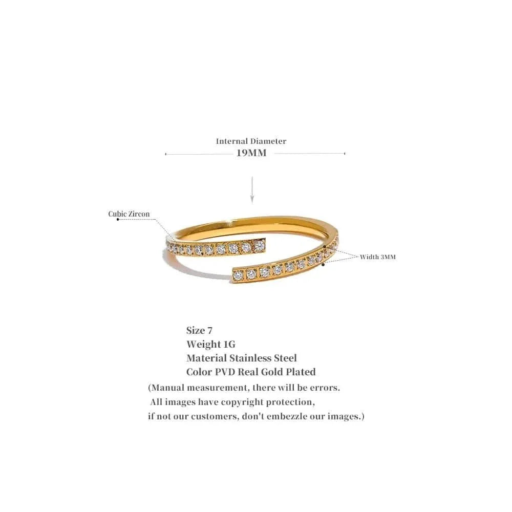 1. Sparkling Diamond Bypass Ring - Classic Elegance