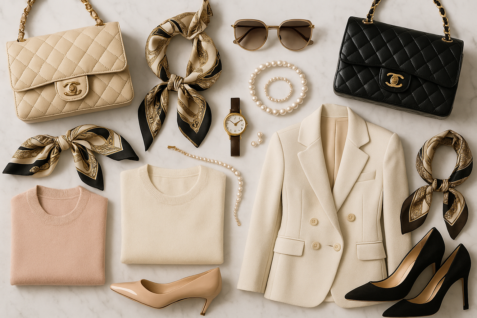 image of high-end brand name women's fashion items you would expect to find on Misses.com