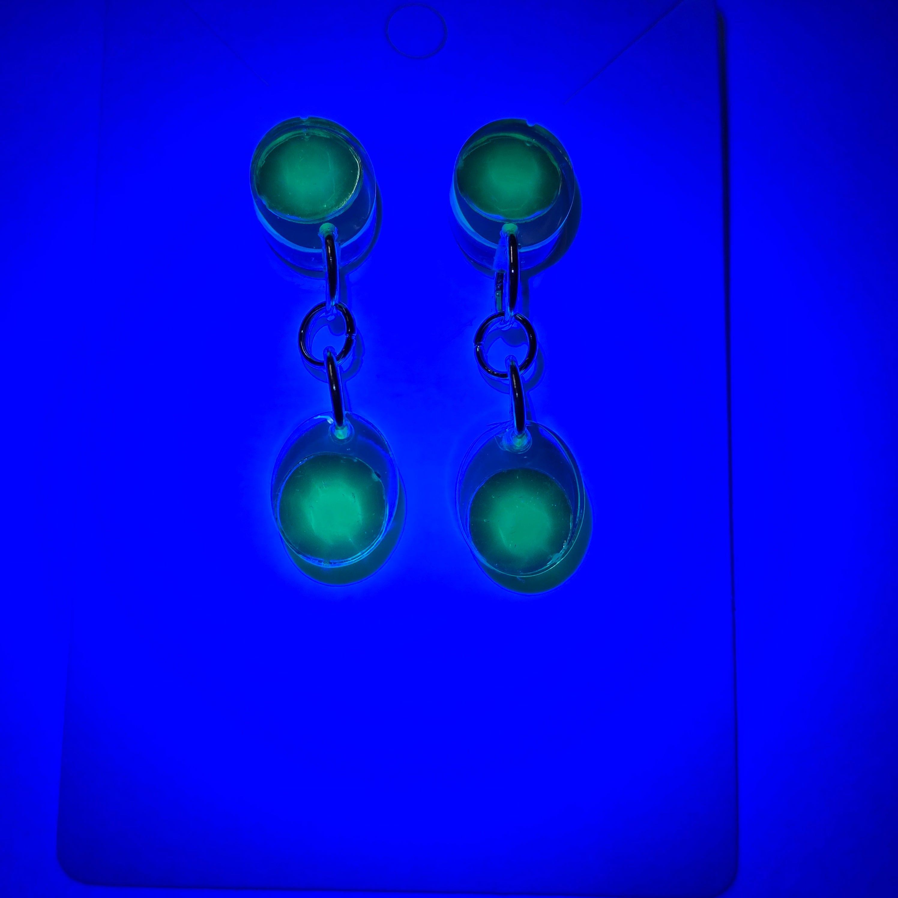 UV Reactive Green Glow Drop Earrings