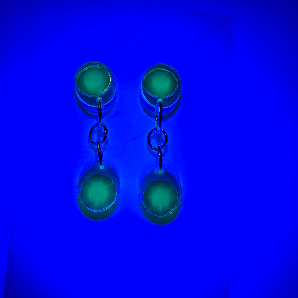 UV Reactive Green Glow Drop Earrings
